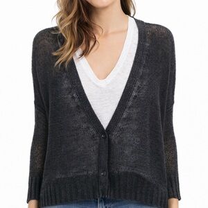 Free People Linen Oversized Cardigan Sweater Medium